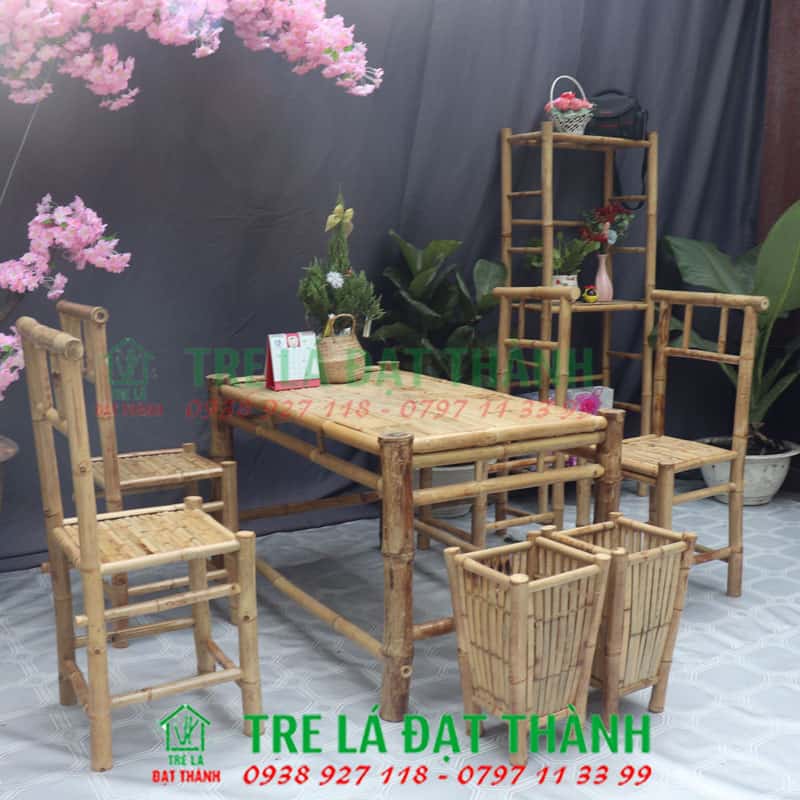 Bàn Ghế Ăn Bằng Tre - BGABT013
